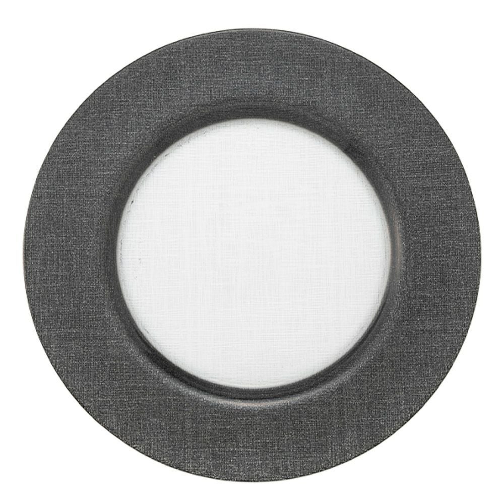 Vetro Felice ヴェトロ フェリーチェ グリッター チャージャープレート 33cm ダークグレイ＆クリア