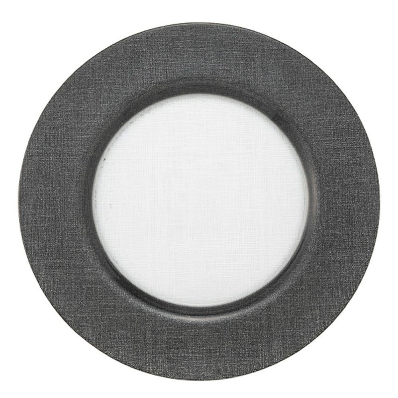 Vetro Felice ヴェトロ フェリーチェ グリッター チャージャープレート 33cm ダークグレイ＆クリア