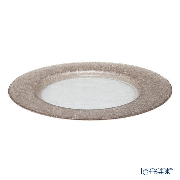 Vetro Felice ヴェトロ フェリーチェ グリッター チャージャープレート 33cm ジンジャー＆クリア