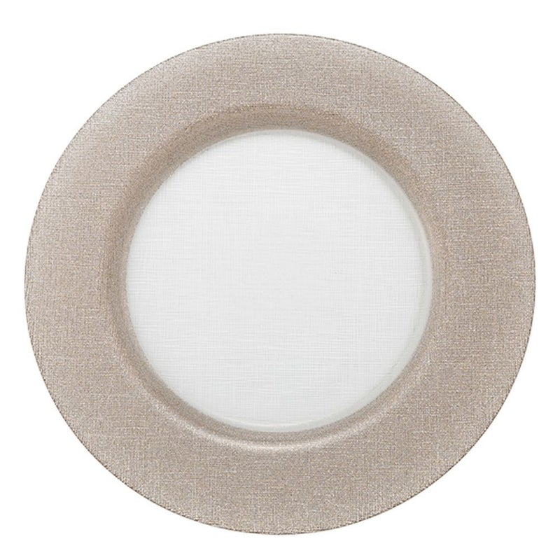 Vetro Felice ヴェトロ フェリーチェ グリッター チャージャープレート 33cm ジンジャー＆クリア