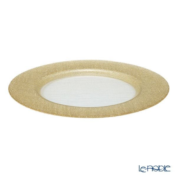 Vetro Felice ヴェトロ フェリーチェ グリッター チャージャープレート 33cm ニューゴールド＆クリア