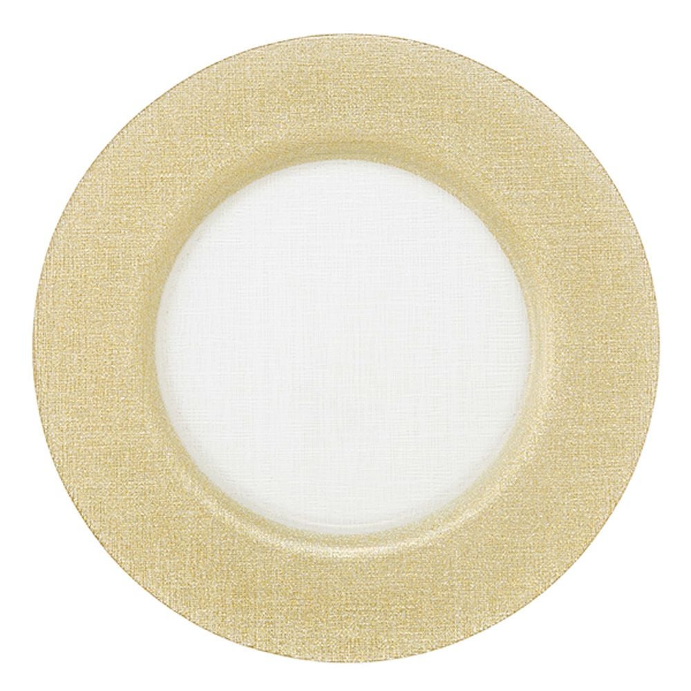Vetro Felice ヴェトロ フェリーチェ グリッター チャージャープレート 33cm ニューゴールド＆クリア