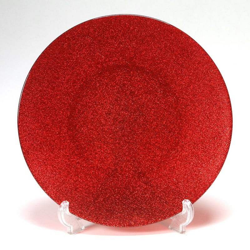 Vetro Felice ヴェトロ フェリーチェ グリッター プレート 28cm レッド