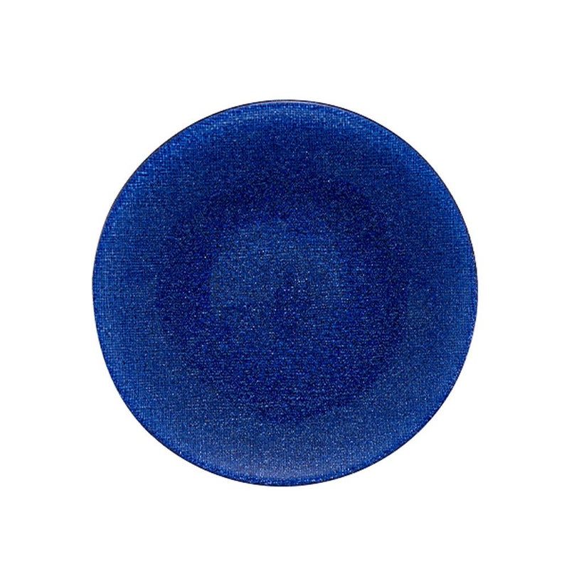Vetro Felice ヴェトロ フェリーチェ グリッター プレート 17cm ダークブルー 323917B G059