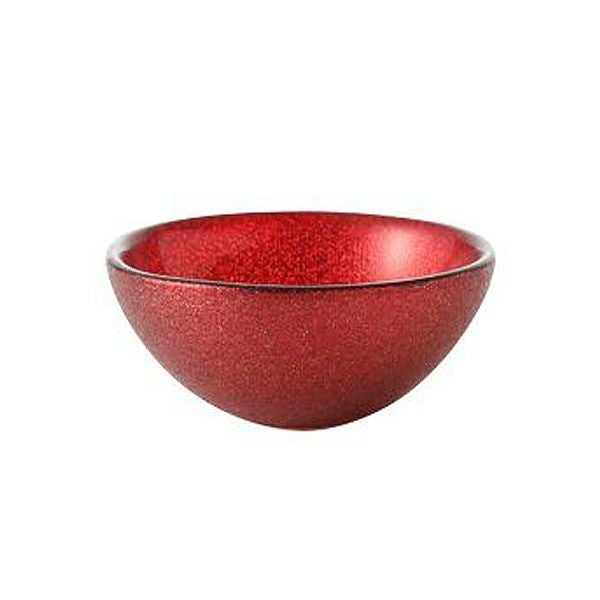 クリスタル　切子 蓋付きガラスボウル レッド 赤色 菓子器 美術品・アンティーク・コレクション クリスタル 切子 蓋付きガラス