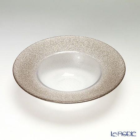 Vetro Felice ヴェトロ フェリーチェ グリッター リムボウル 19.5cm ジンジャー＆クリア