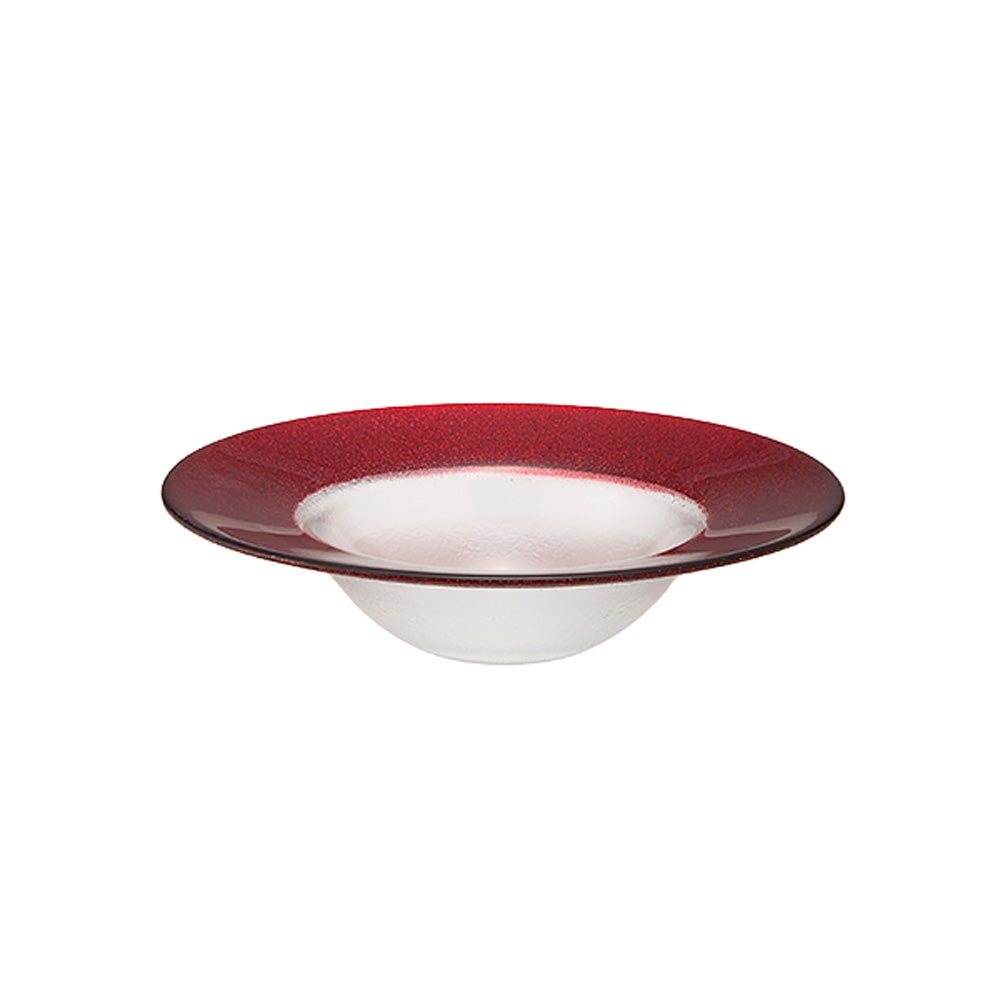 Vetro Felice ヴェトロ フェリーチェ グリッター リムボウル 19.5cm レッド＆クリア