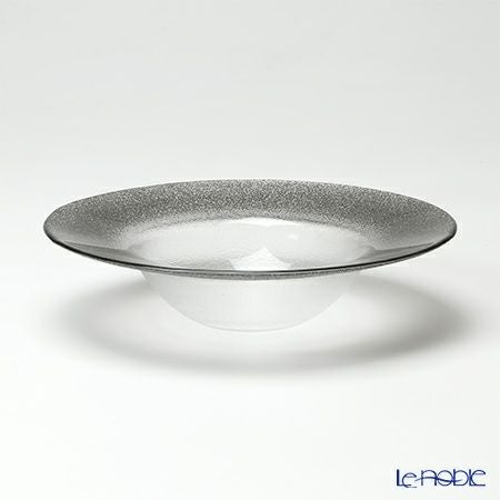 Vetro Felice ヴェトロ フェリーチェ グリッター リムボウル 19.5cm ダークグレイ＆クリア