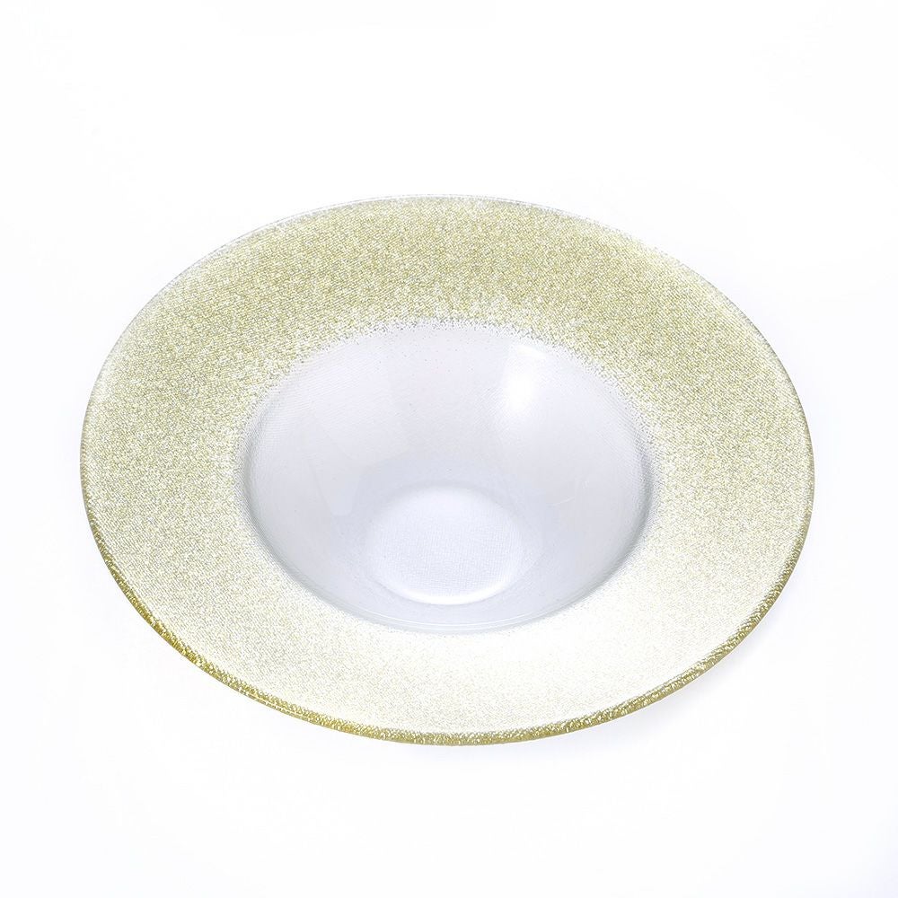 Vetro Felice ヴェトロ フェリーチェ グリッター リムボウル 19.5cm ニューゴールド＆クリア