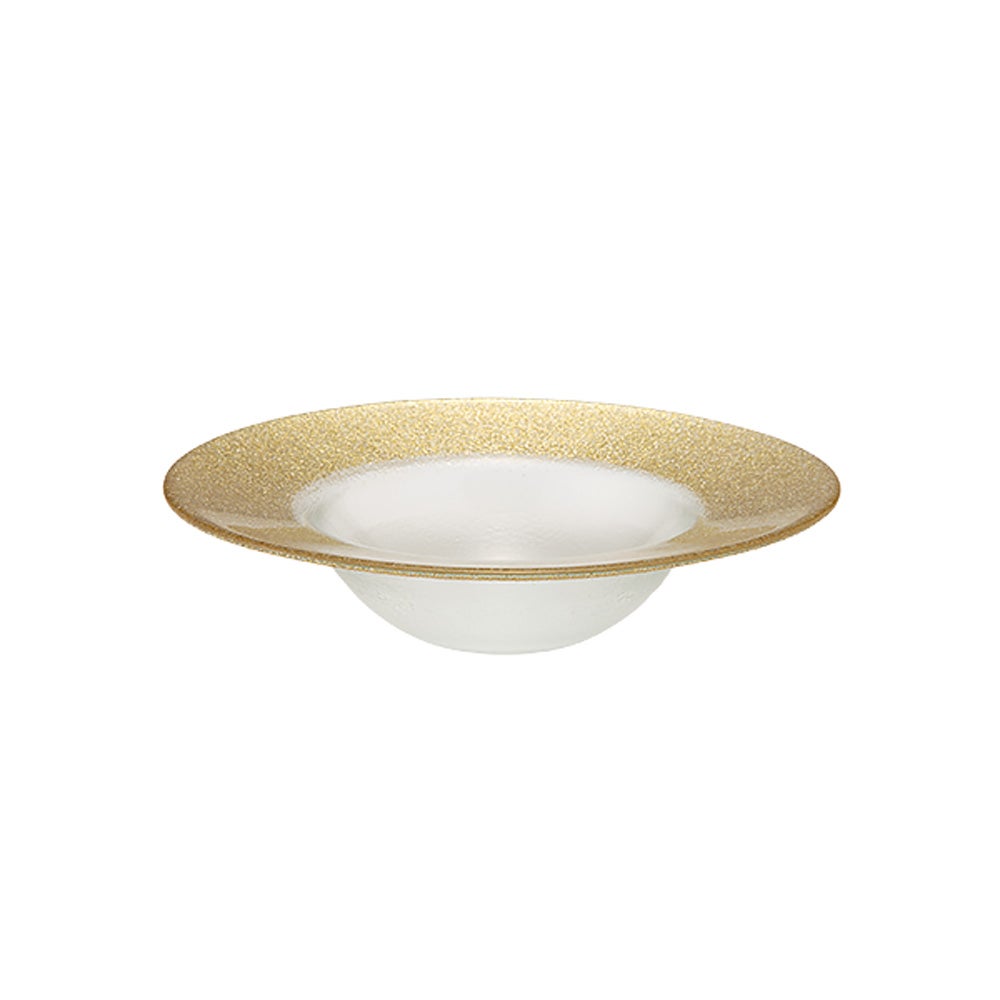 Vetro Felice ヴェトロ フェリーチェ グリッター リムボウル 19.5cm ニューゴールド＆クリア