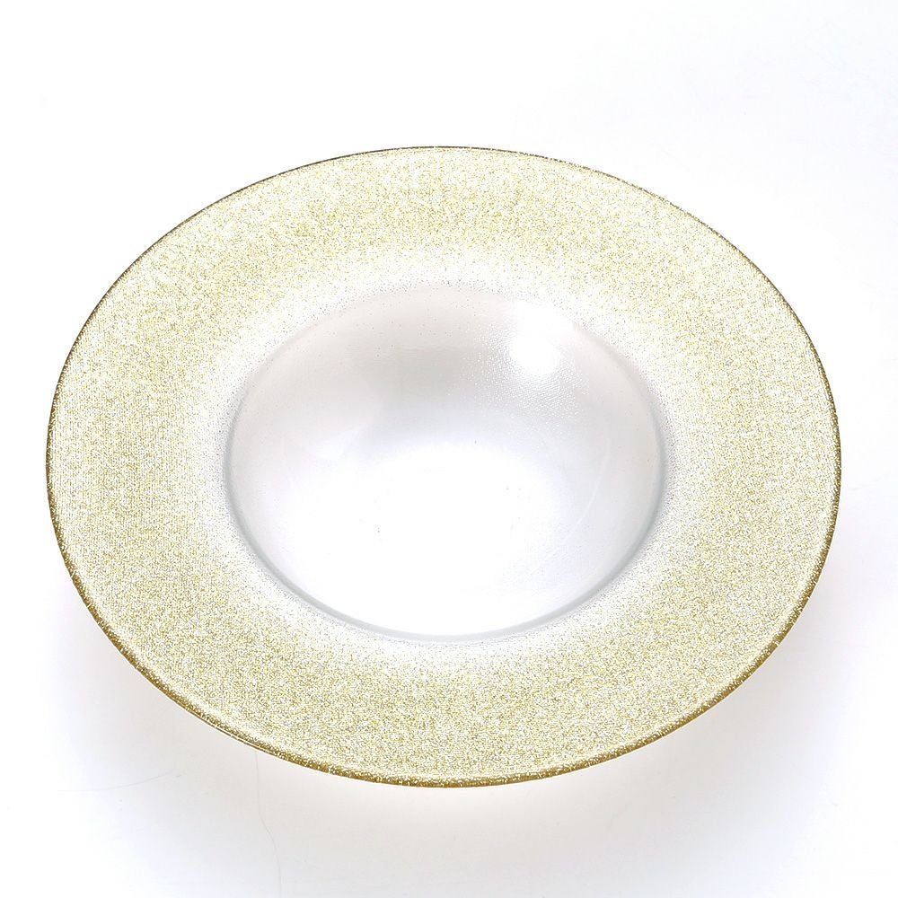 Vetro Felice ヴェトロ フェリーチェ グリッター リムボウル 26cm ニューゴールド＆クリア