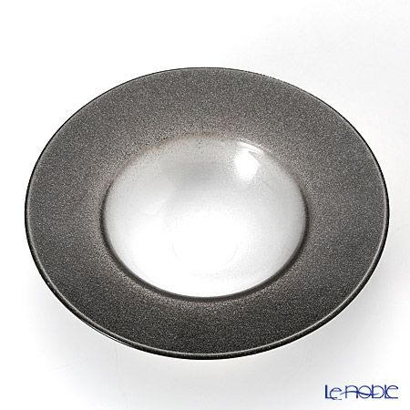 Vetro Felice ヴェトロ フェリーチェ グリッター リムボウル 26cm ダークグレイ＆クリア