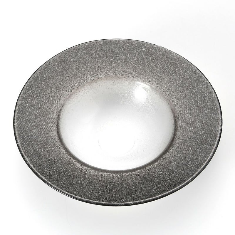 Vetro Felice ヴェトロ フェリーチェ グリッター リムボウル 26cm ダークグレイ＆クリア