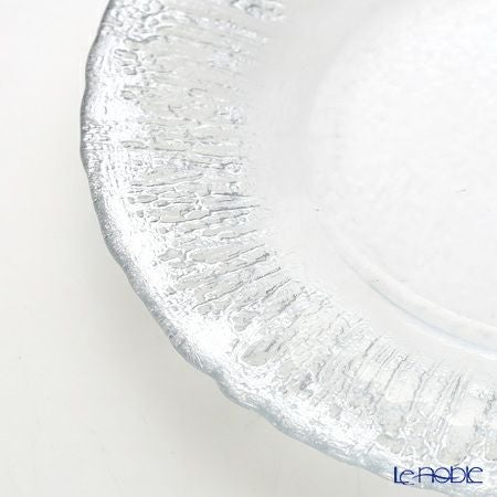 Vetro Felice ヴェトロ フェリーチェ フラッシュ プレート 21.5cm クリア＆シルバー