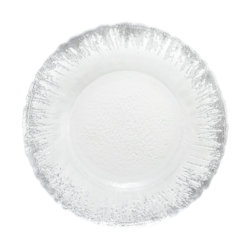 Vetro Felice ヴェトロ フェリーチェ フラッシュ プレート 21.5cm クリア＆シルバー