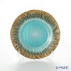 Vetro Felice ヴェトロ フェリーチェ フラッシュ プレート 21.5cm ターコイズブルー＆ゴールド