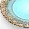 Vetro Felice ヴェトロ フェリーチェ フラッシュ プレート 21.5cm ターコイズブルー＆ゴールド