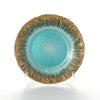 Vetro Felice ヴェトロ フェリーチェ フラッシュ プレート 21.5cm ターコイズブルー＆ゴールド
