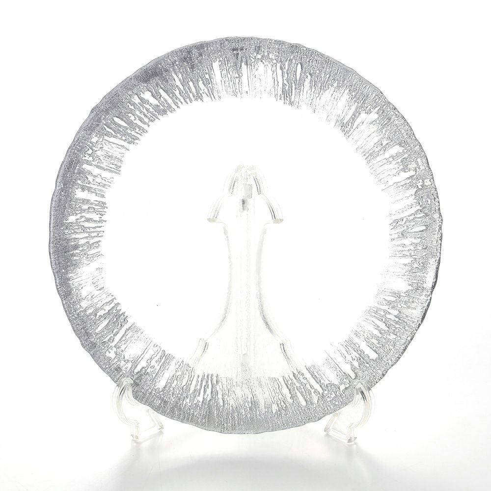 Vetro Felice ヴェトロ フェリーチェ フラッシュ プレート 28cm クリア＆シルバー