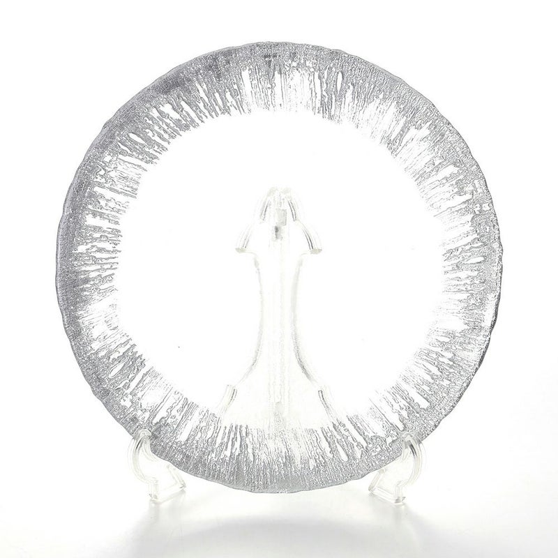 Vetro Felice ヴェトロ フェリーチェ フラッシュ プレート 28cm クリア＆シルバー