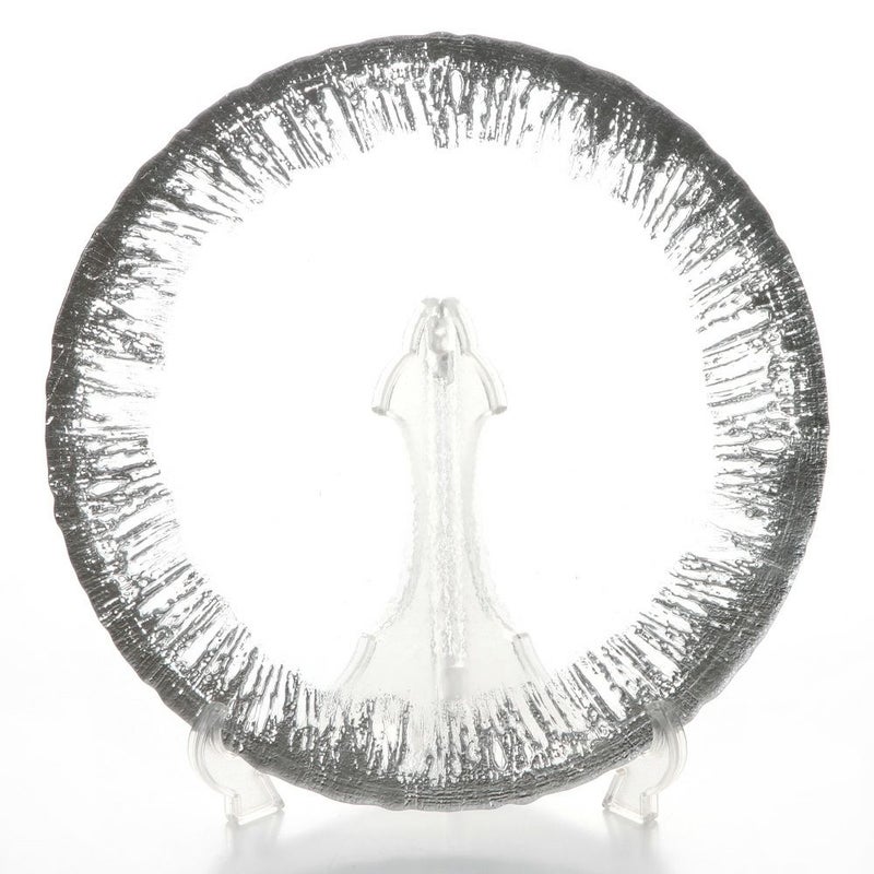 Vetro Felice ヴェトロ フェリーチェ フラッシュ プレート 33cm クリア＆シルバー