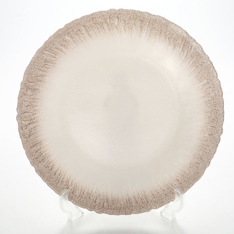 Vetro Felice ヴェトロ フェリーチェ フラッシュ プレート 33cm ホワイトパール＆ジンジャー