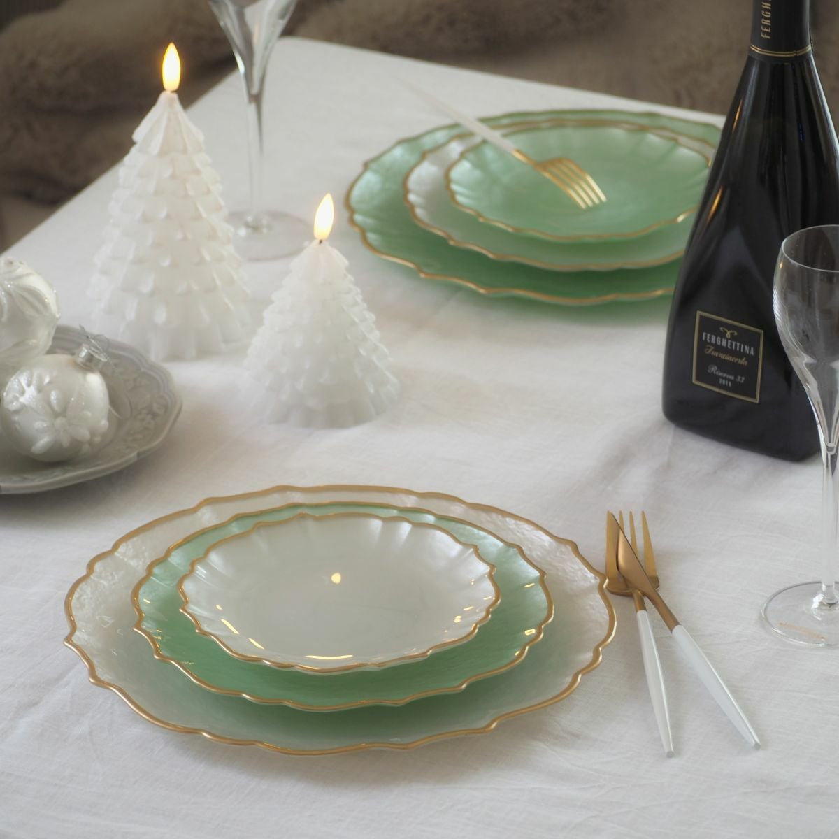 Vetro Felice ヴェトロ フェリーチェ パールクイーン プレート 27cm グリーン 356727