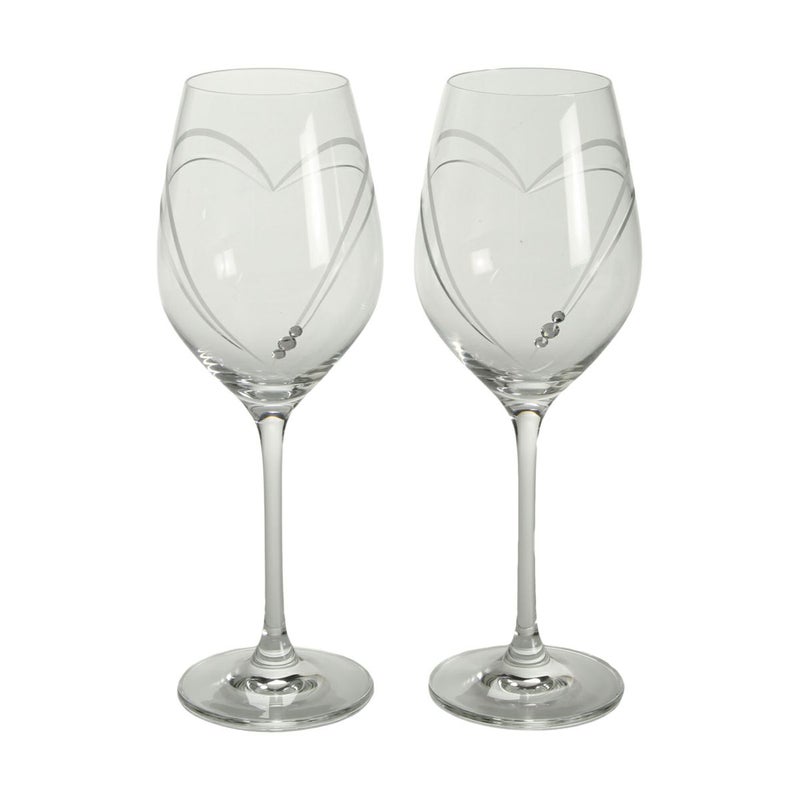 ストラス with SWAROVSKI ELEMENTS ハート イン ハート ワイン 360ml ペア【ル・ノーブルオリジナル企画商品】