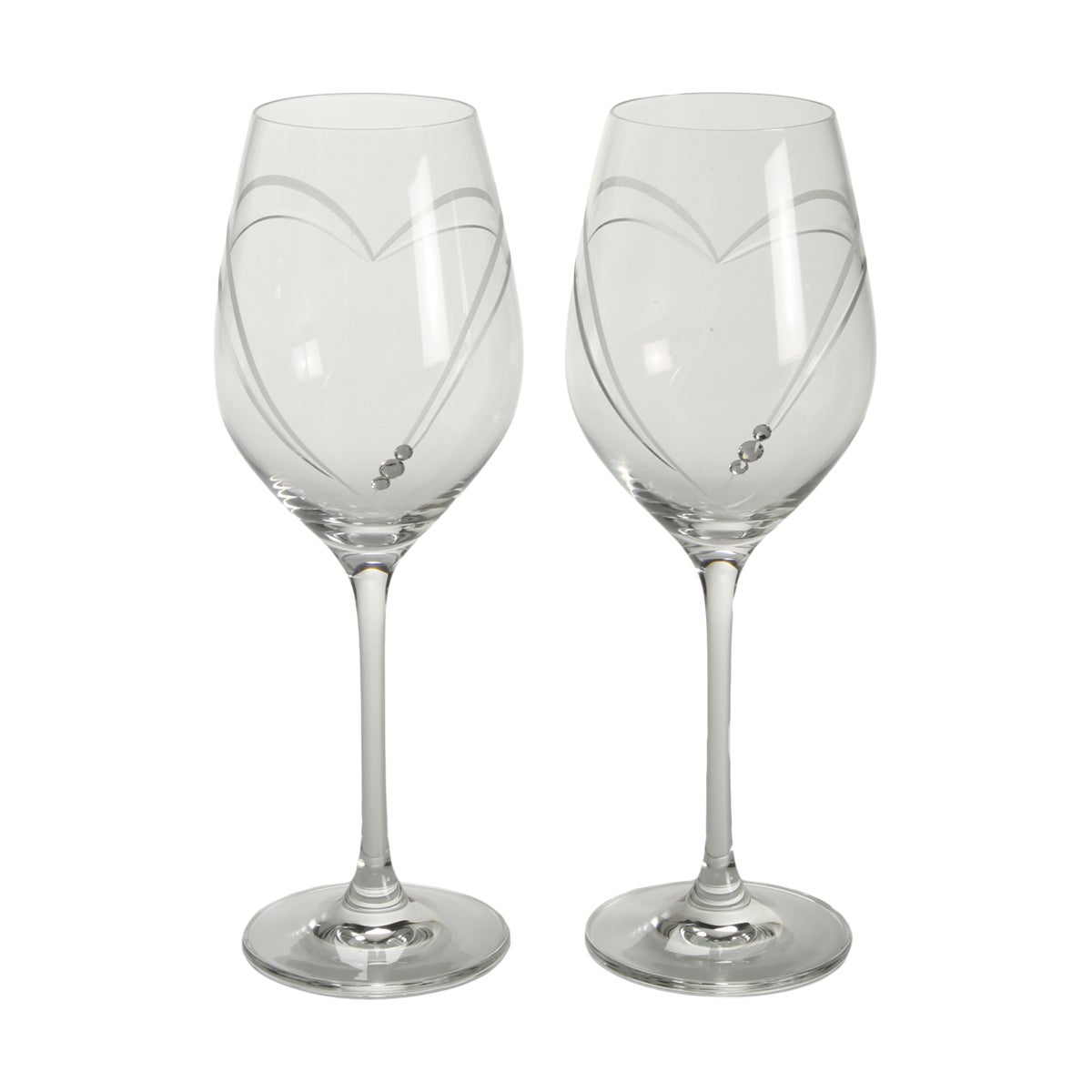 ストラス with SWAROVSKI ELEMENTS ハート イン ハート ワイン 360ml ペア【ル・ノーブルオリジナル企画商品】
