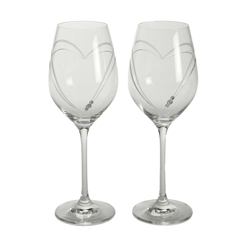 ストラス with SWAROVSKI ELEMENTS ハート イン ハート ワイン 360ml ペア【ル・ノーブルオリジナル企画商品】