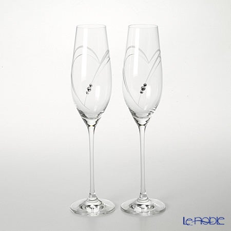ストラス with SWAROVSKI ELEMENTS ハート イン ハート シャンパン 210ml ペア【ル・ノーブルオリジナル企画商品】