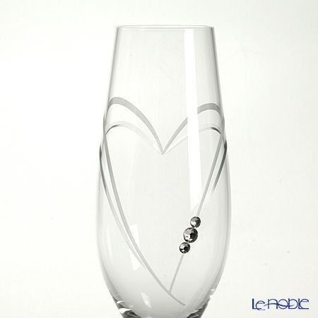 ストラス with SWAROVSKI ELEMENTS ハート イン ハート シャンパン 210ml ペア【ル・ノーブルオリジナル企画商品】