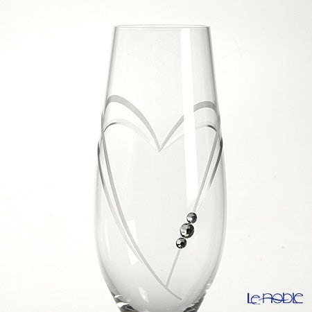 ストラス with SWAROVSKI ELEMENTS ハート イン ハート シャンパン 210ml ペア【ル・ノーブルオリジナル企画商品】