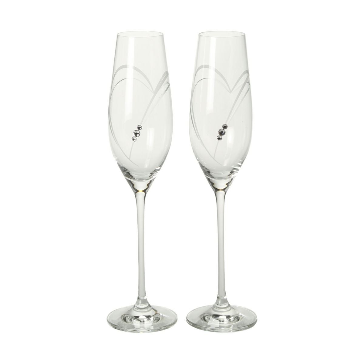 ストラス with SWAROVSKI ELEMENTS ハート イン ハート シャンパン 210ml ペア【ル・ノーブルオリジナル企画商品】