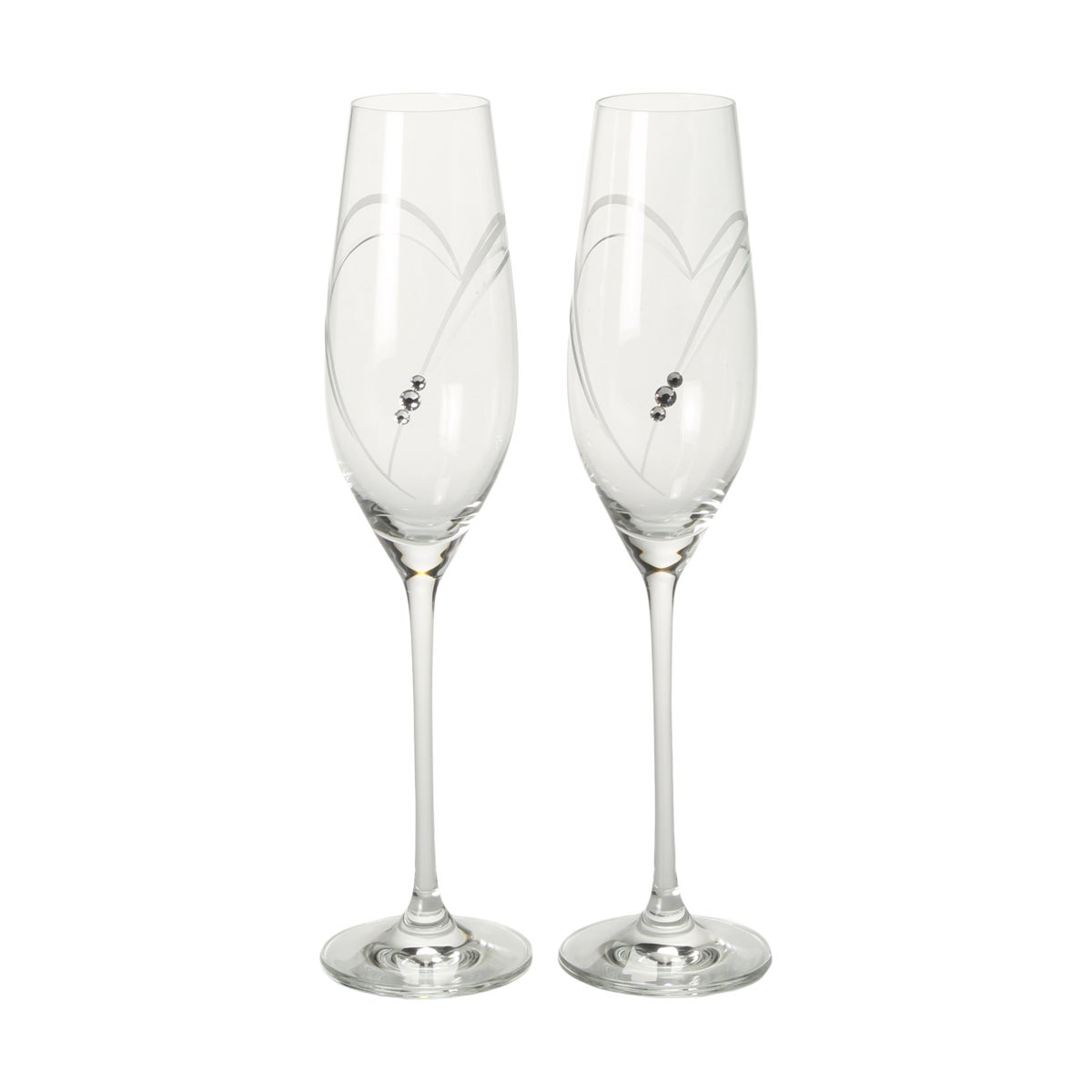 ストラス with SWAROVSKI ELEMENTS ハート イン ハート シャンパン 210ml ペア【ル・ノーブルオリジナル企画商品】