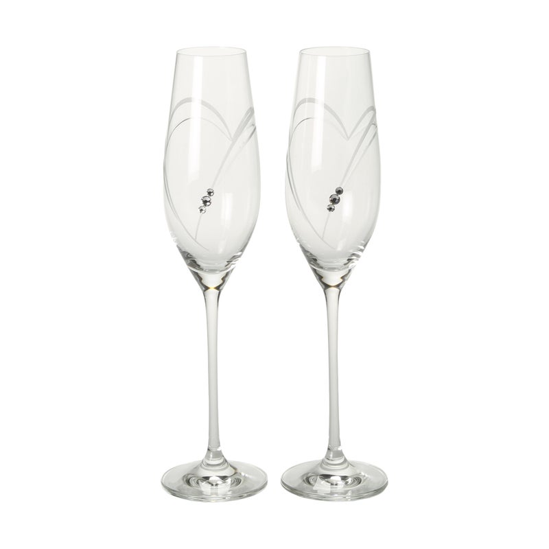 ストラス with SWAROVSKI ELEMENTS ハート イン ハート シャンパン 210ml ペア【ル・ノーブルオリジナル企画商品】