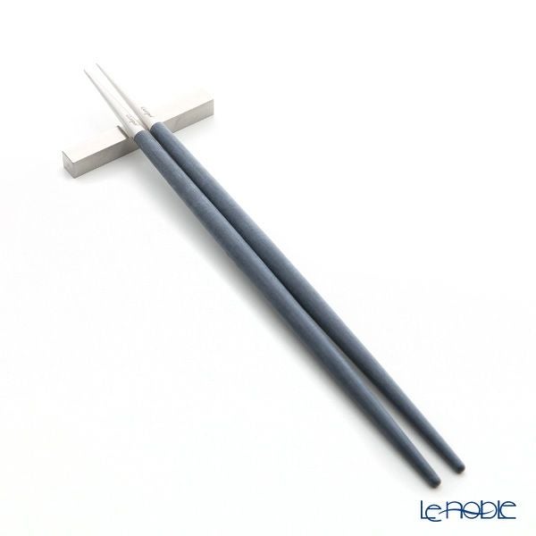 クチポール ゴア GOA ブルー／シルバー 箸+箸置セット 22cm マット仕上げ