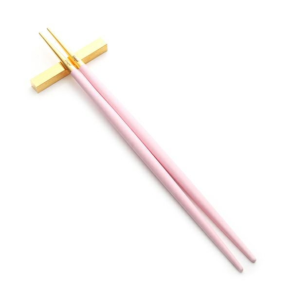クチポール ゴア GOA ピンク／ゴールド 箸+箸置セット 22cm