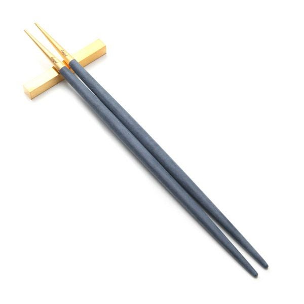 Cutipol（クチポール）GOA箸 箸置 ブルー＆ゴールド 正規品　2セット クチポール ゴア GOA ブルー／ゴールド 箸+箸置セット 22cm マット