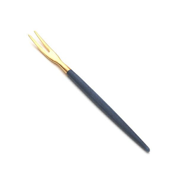 クチポール ゴア GOA ブルー／ゴールド フルーツフォーク 11.5cm マット仕上げ