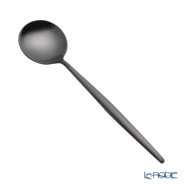 クチポール ムーン MOON マットブラック デザートスプーン 17cm マット仕上げ