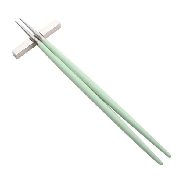 クチポール ゴア GOA セラドン／シルバー 箸+箸置セット 22cm マット仕上げ