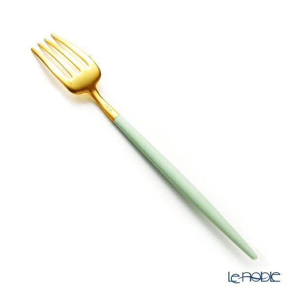 クチポール ゴア GOA セラドン／ゴールド デザートフォーク 18.5cm マット仕上げ