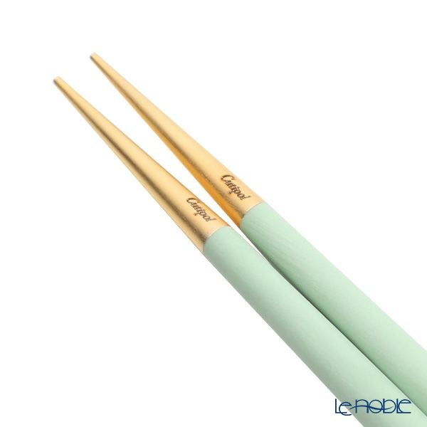 クチポール ゴア GOA セラドン／ゴールド 箸+箸置セット 22cm マット仕上げ