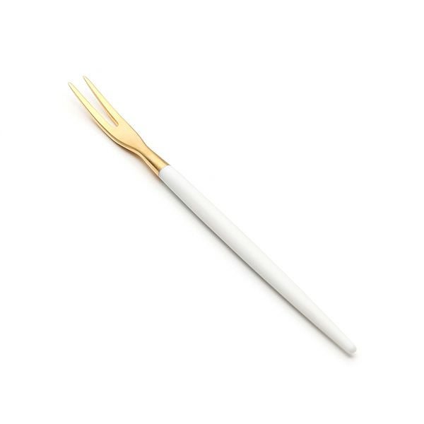 クチポール ゴア GOA ホワイト／ゴールド フルーツフォーク 11.5cm