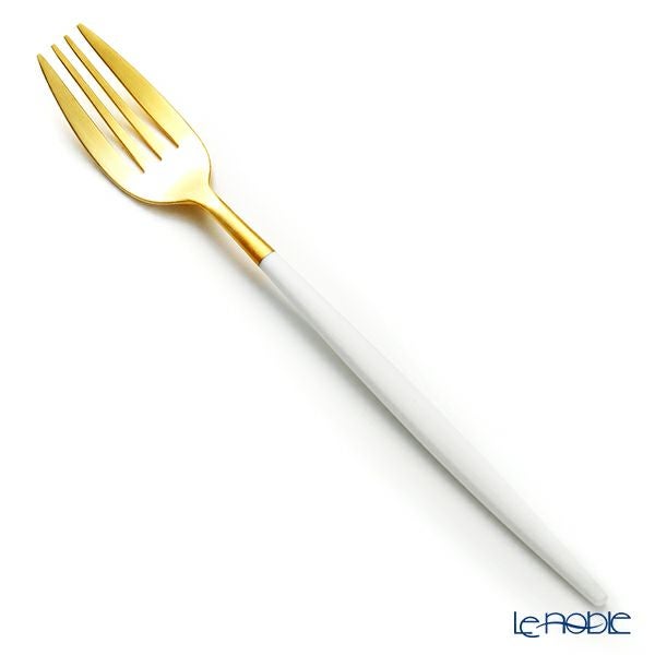 クチポール ミオ MIO ホワイト／ゴールド テーブルフォーク 21.5cm マット仕上げ