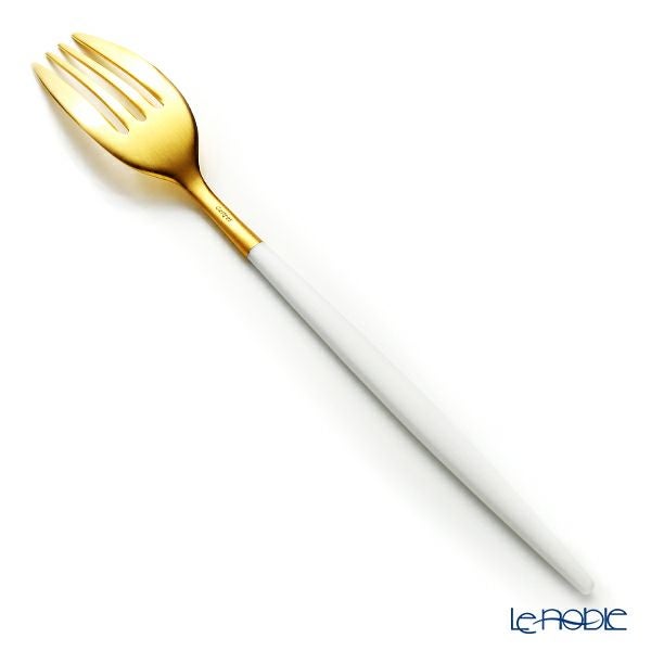 クチポール ミオ MIO ホワイト／ゴールド テーブルフォーク 21.5cm マット仕上げ