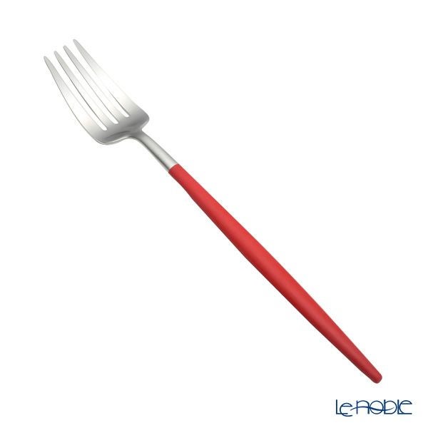 クチポール ゴア GOA レッド／シルバー テーブルフォーク 21.5cm マット仕上げ