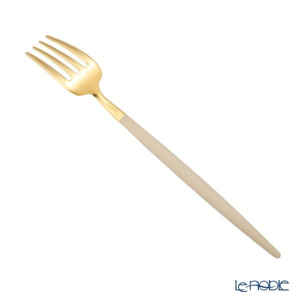 クチポール ゴア GOA アイボリー／ゴールド デザートフォーク 18.5cm マット仕上げ