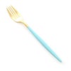 クチポール ミオ MIO ターコイズ／ゴールド テーブルフォーク 21.5cm マット仕上げ